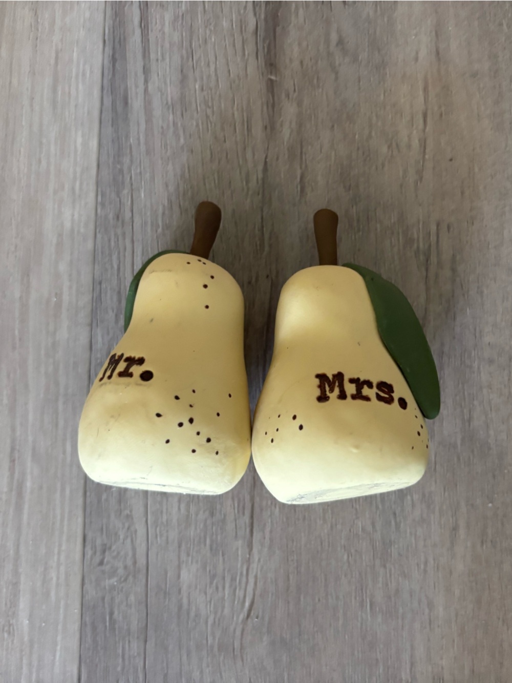 Mr. & Mrs. Pear Ceramic Salt and Proper Shaker